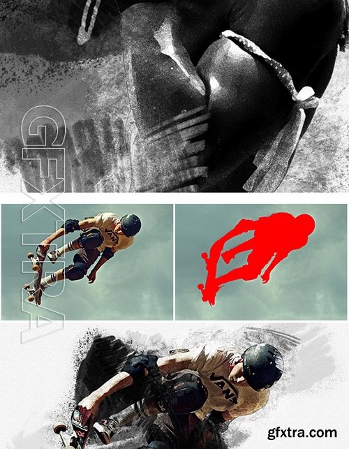 GraphicRiver - Colored Charcoal Photoshop Action 17117042