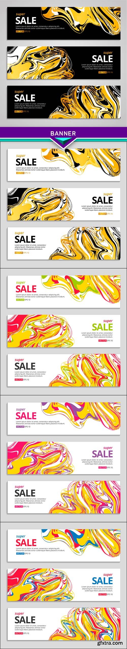 Liquid gold selling, banner, web header 5X EPS