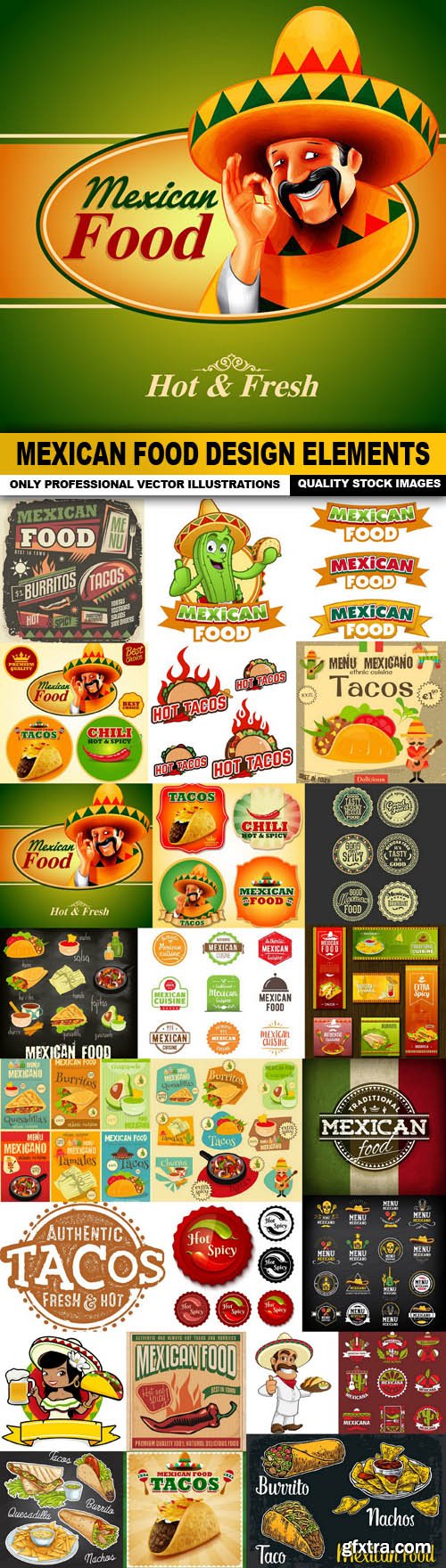 Mexican Food Design Elements - 25 Vector