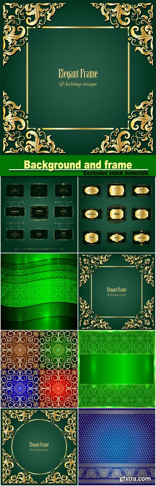 Vector metallic background, elegant frame