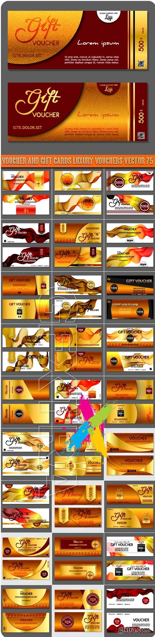 Voucher and gift cards luxury vouchers vector 75