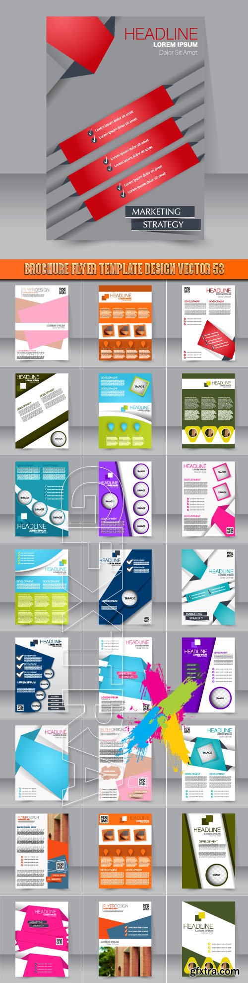 Brochure flyer template design vector 53