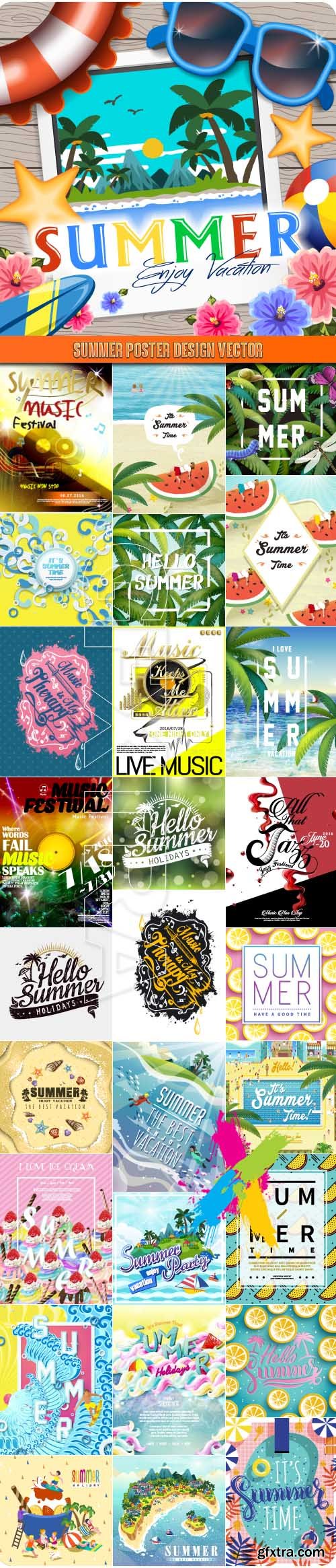 Summer poster design vector