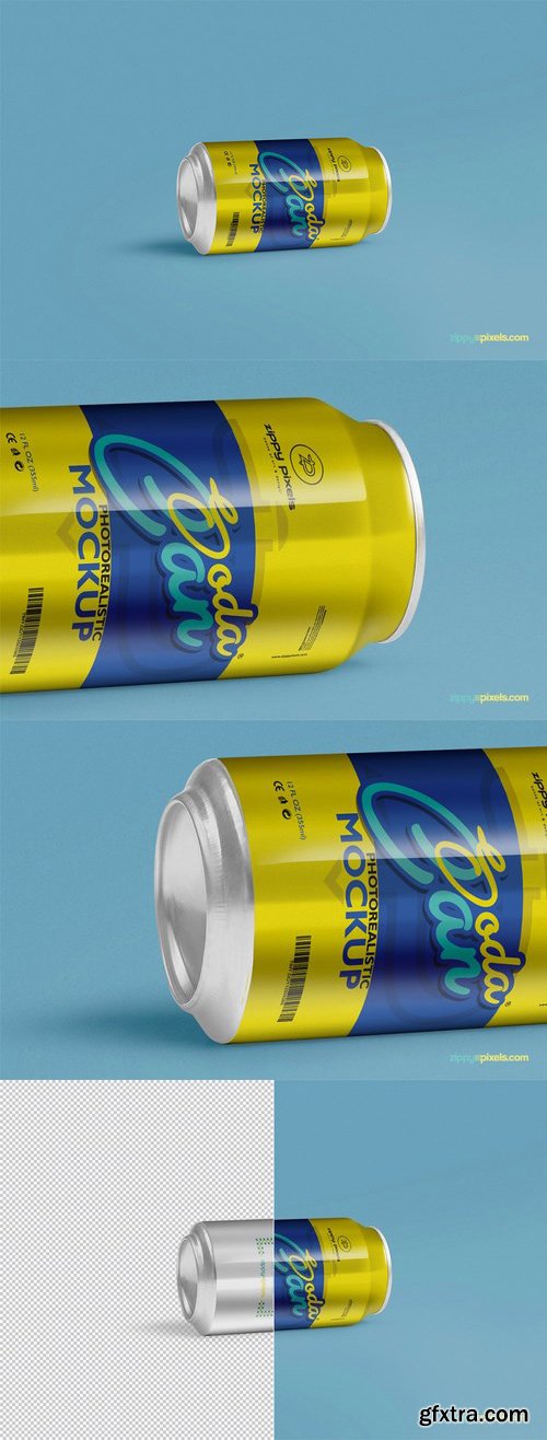 Cool Soft Drink Can Mockup PSD