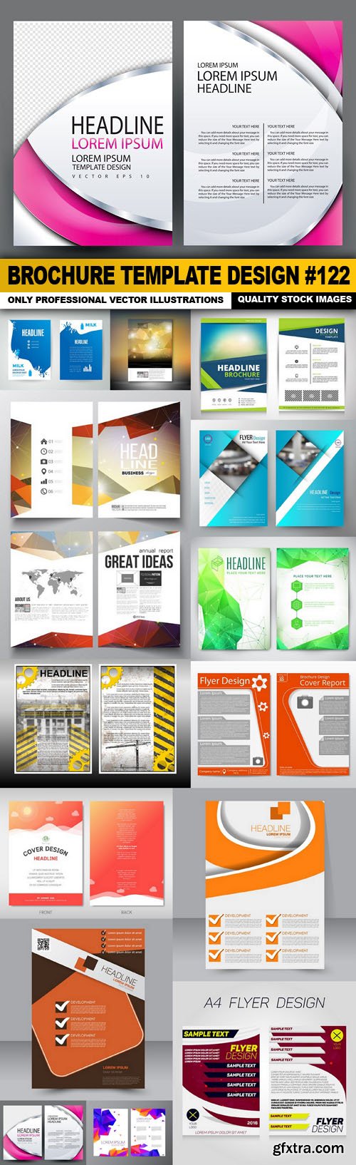 Brochure Template Design #122 - 14 Vector