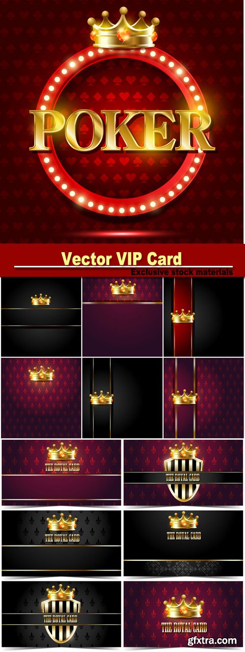 Vector vip card with a golden crown