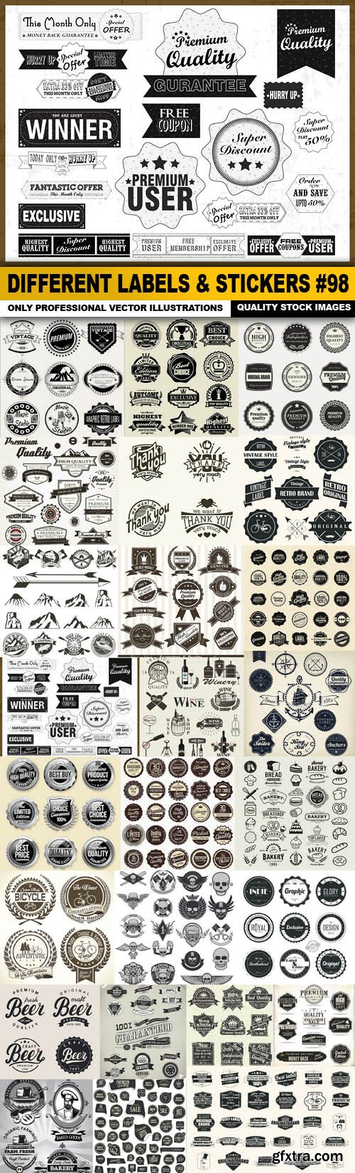 Different Labels &amp; Stickers #98 - 25 Vector