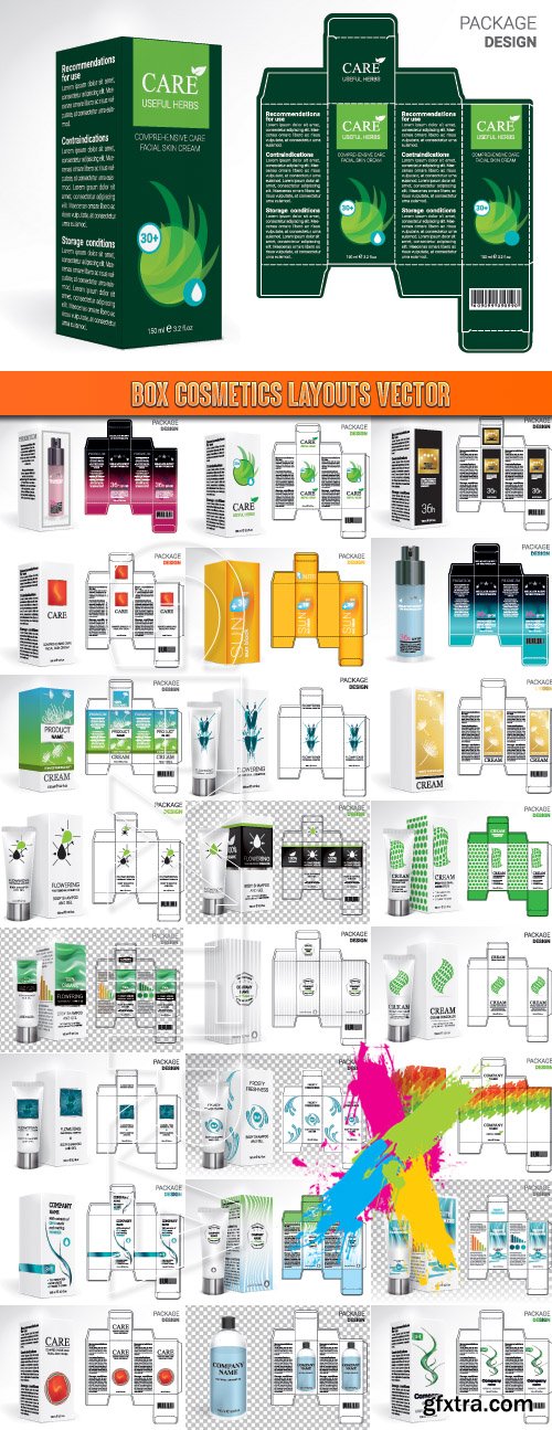 Box Cosmetics Layouts vector