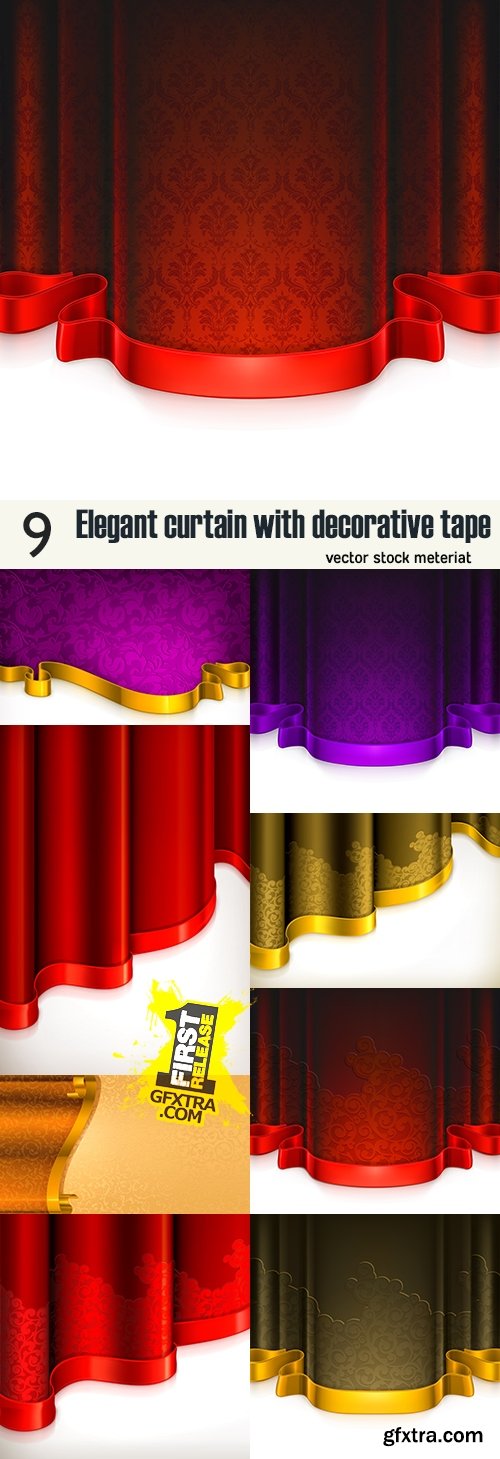 Elegant curtain with decorative tape