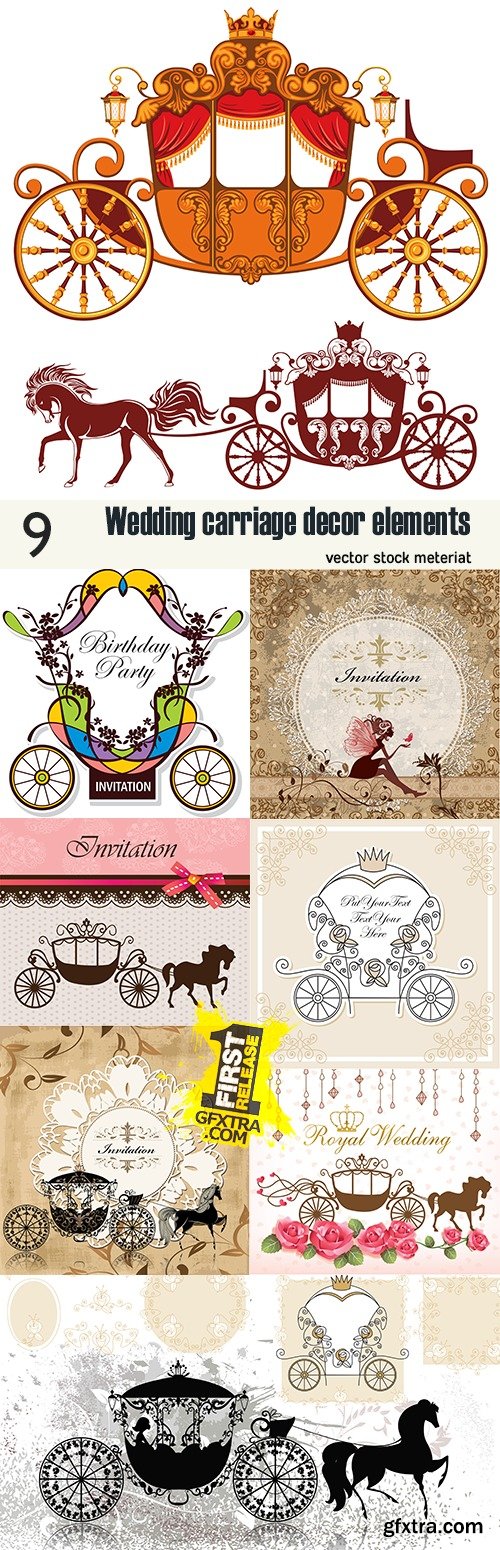 Wedding carriage decor elements