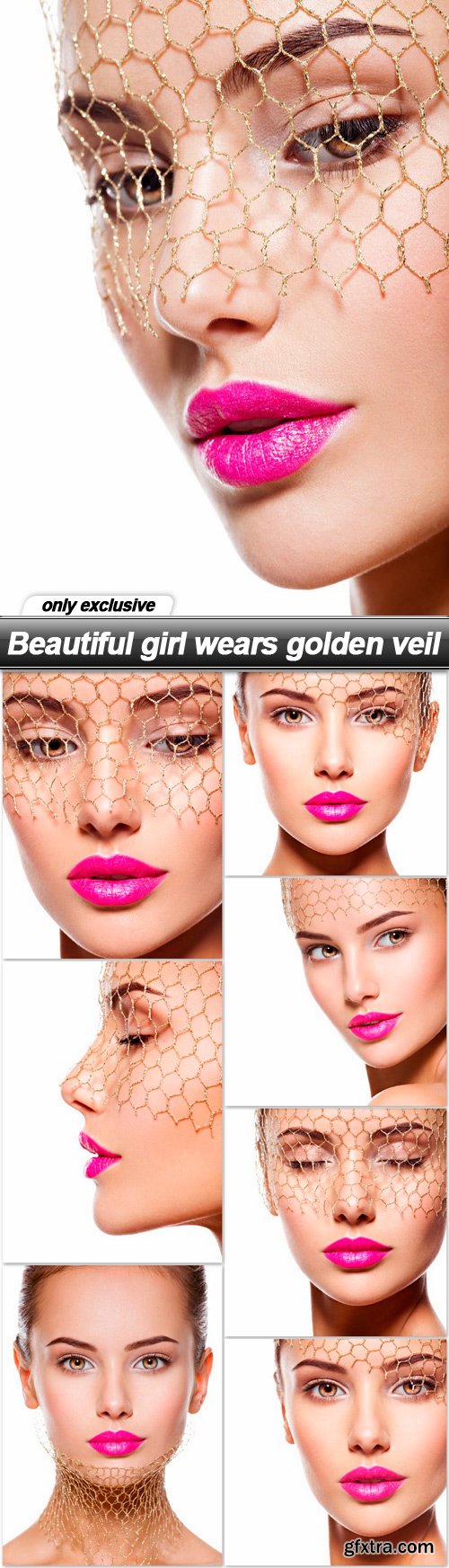 Beautiful girl wears golden veil - 8 UHQ JPEG