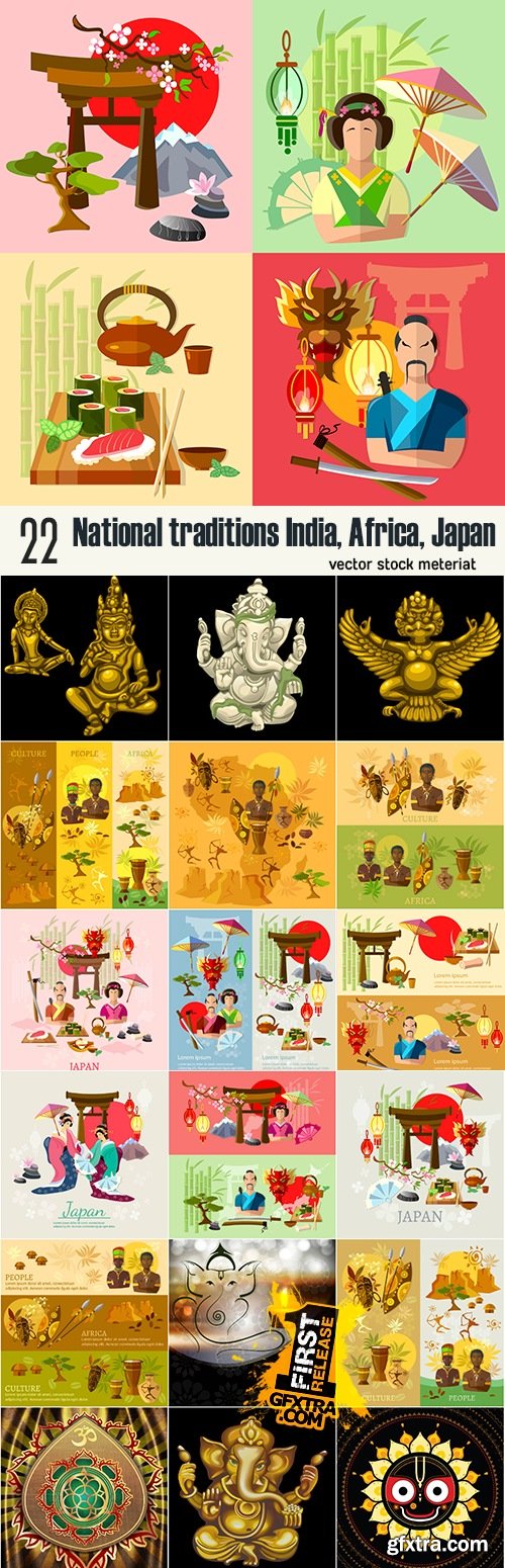 National traditions India, Africa, Japan