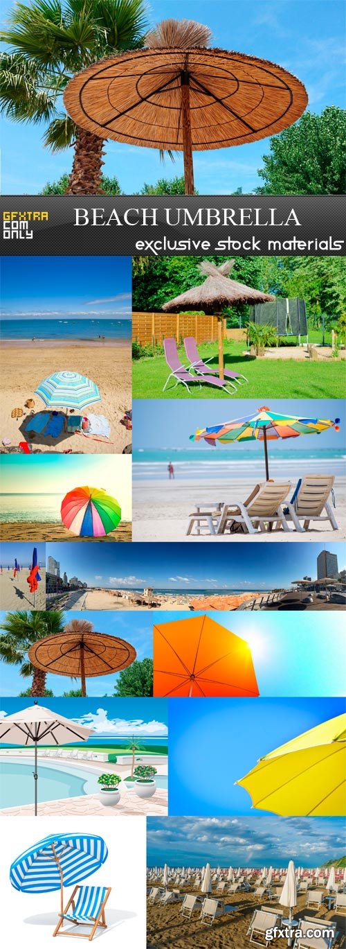 Beach Umbrella - 12 x JPEGs