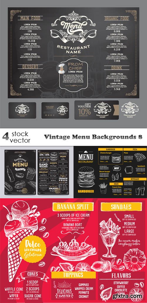 Vectors - Vintage Menu Backgrounds 8