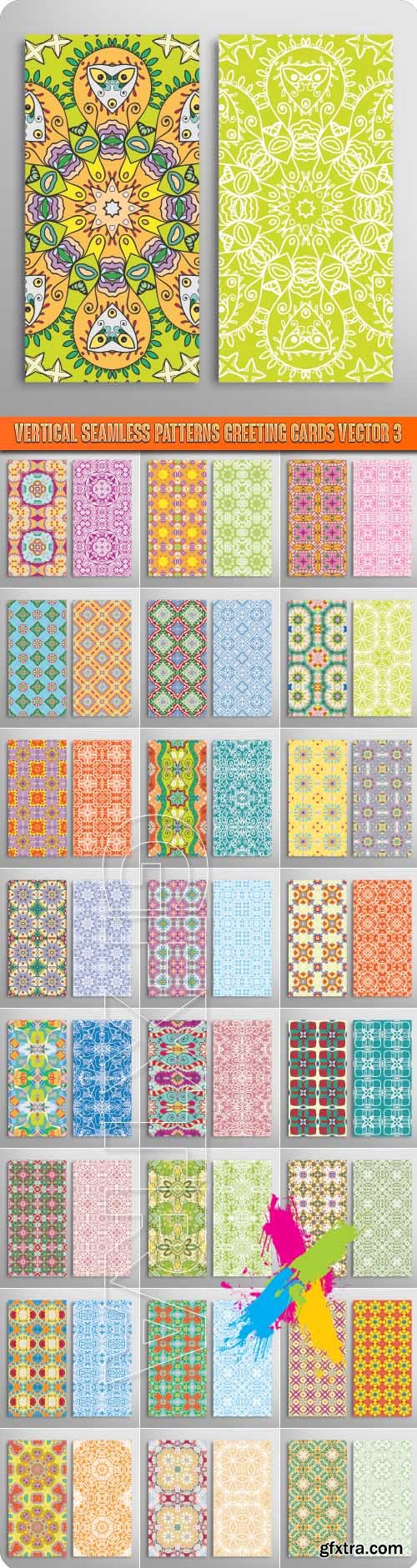 Vertical seamless patterns greeting cards vector 3