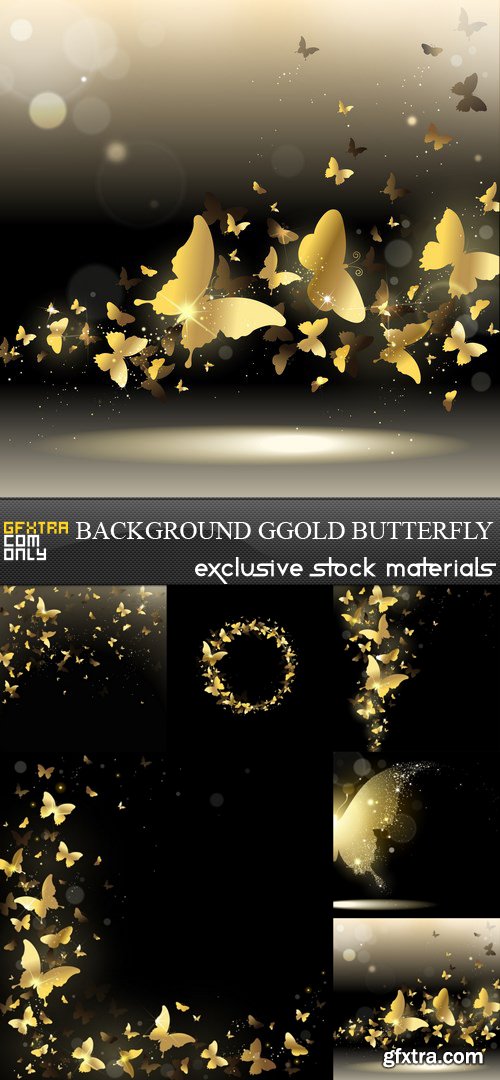 Background Gold Butterfly - 6 EPS