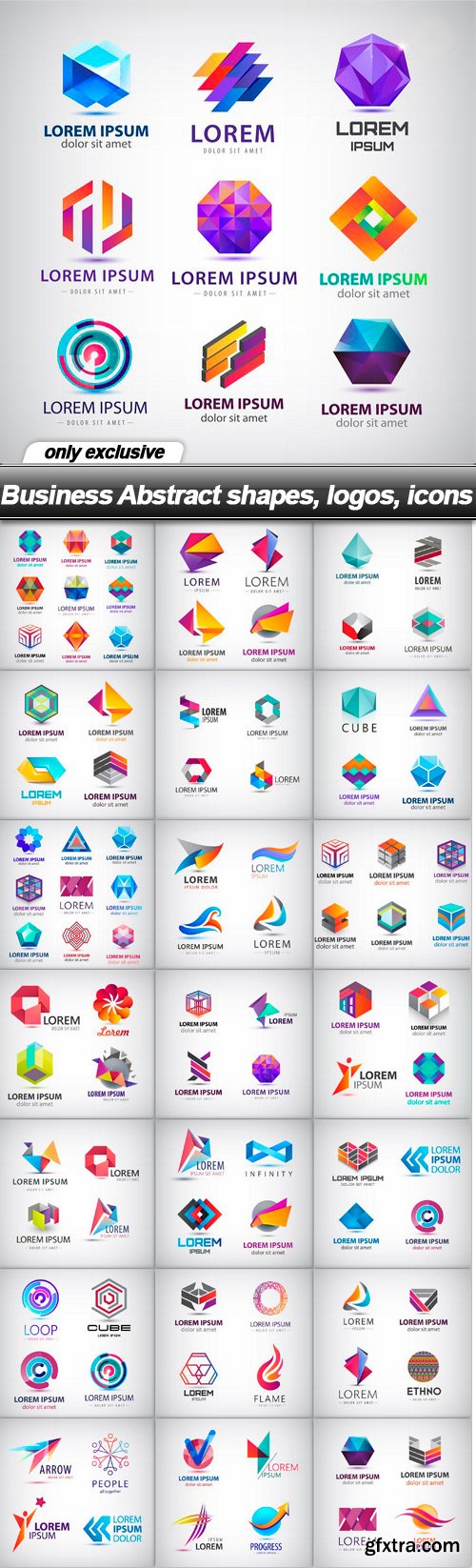 Business Abstract shapes, logos, icons - 22 EPS