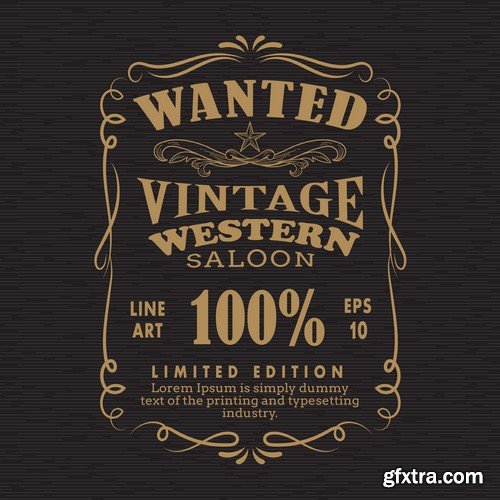 Vintage label retro #2 5X EPS