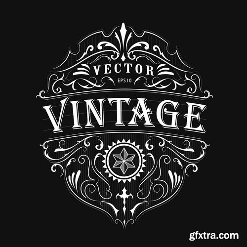 Vintage label retro #2 5X EPS