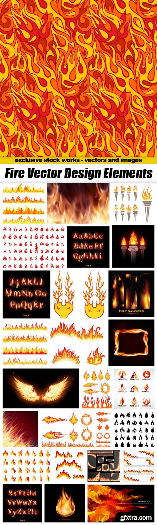 Fire Vector Design Elements - 25xEPS