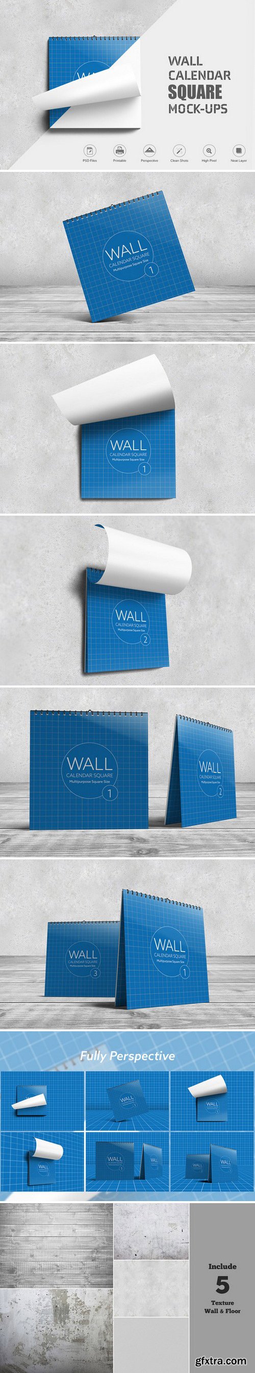 CM - Wall Calendar Square Mock-Ups 800884