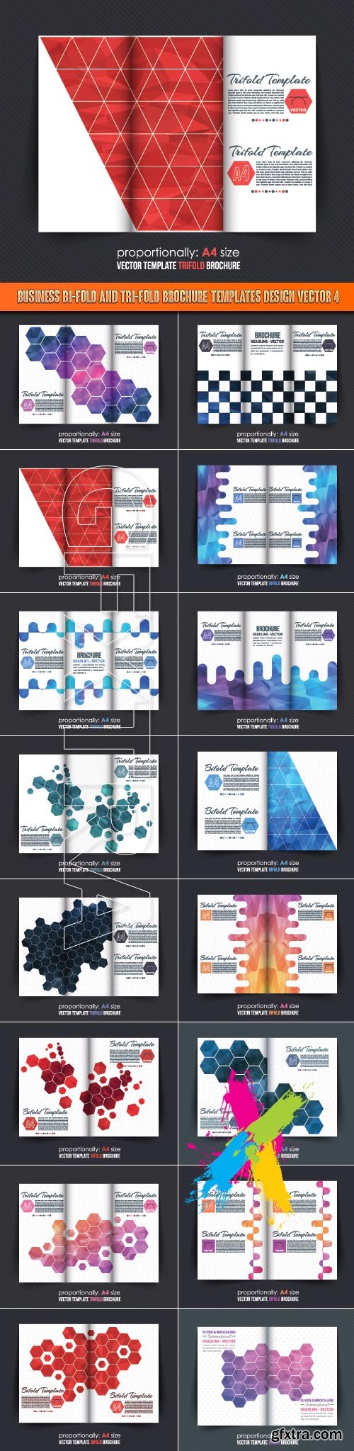 Business bi-fold and tri-fold brochure templates design vector 4