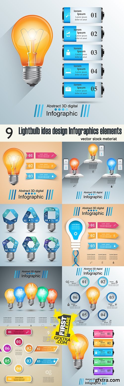 Lightbulb idea design Infographics elements