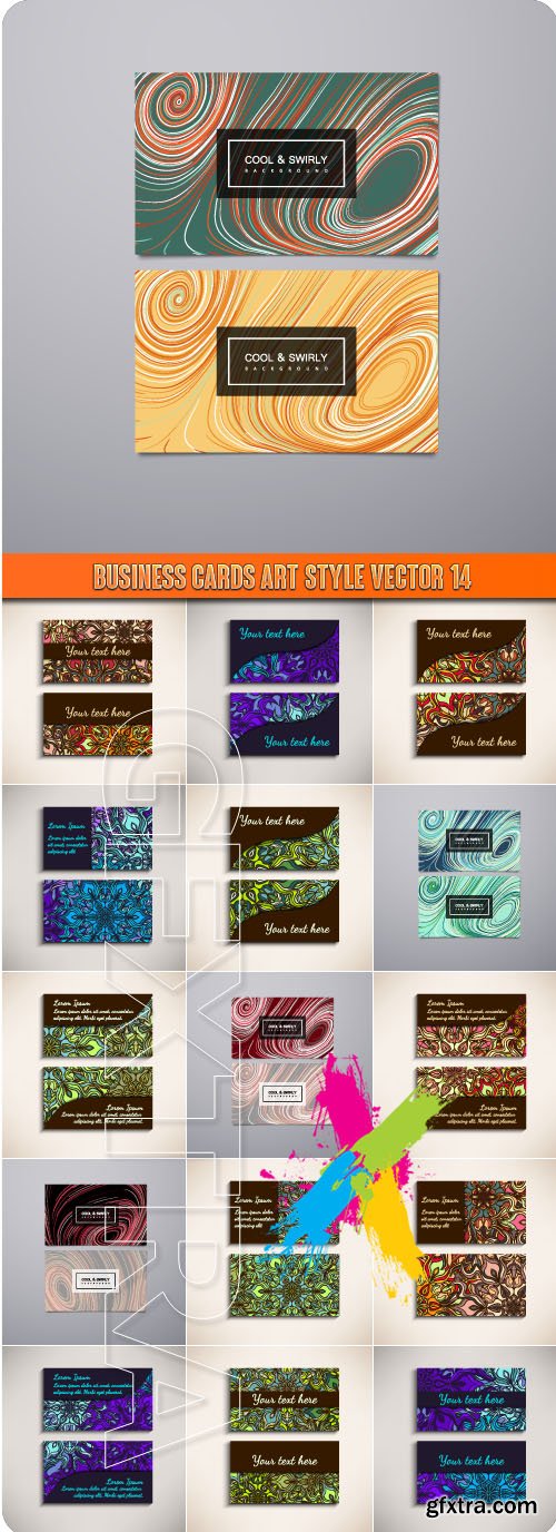 Business cards Art Style vector 14