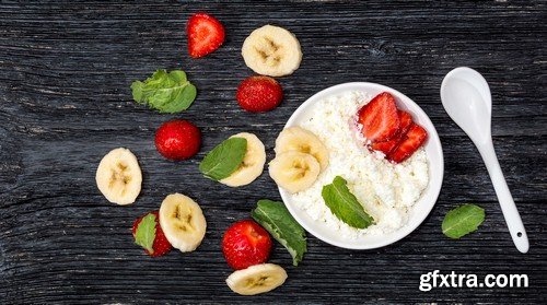 Cottage cheese with fruit - 8 UHQ JPEG