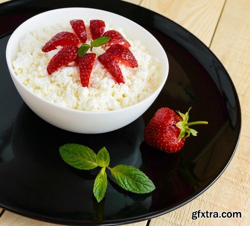 Cottage cheese with fruit - 8 UHQ JPEG