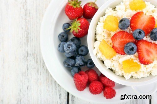 Cottage cheese with fruit - 8 UHQ JPEG