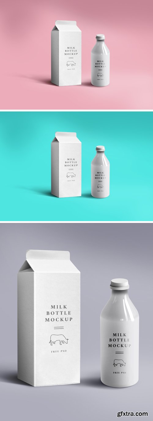 Milk Packaging Mockup Psd