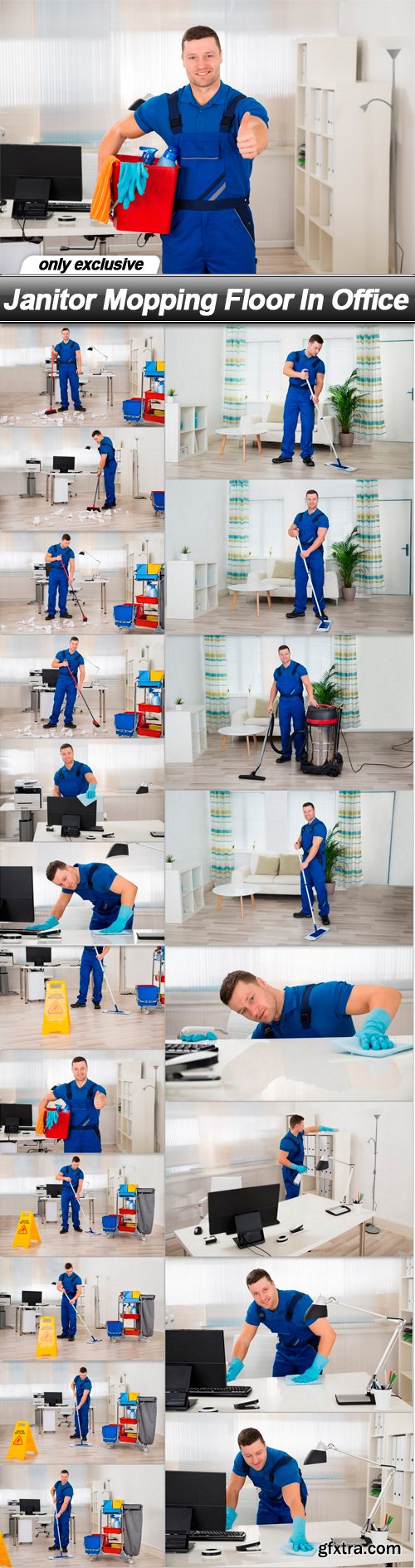 Janitor Mopping Floor In Office - 20 UHQ JPEG