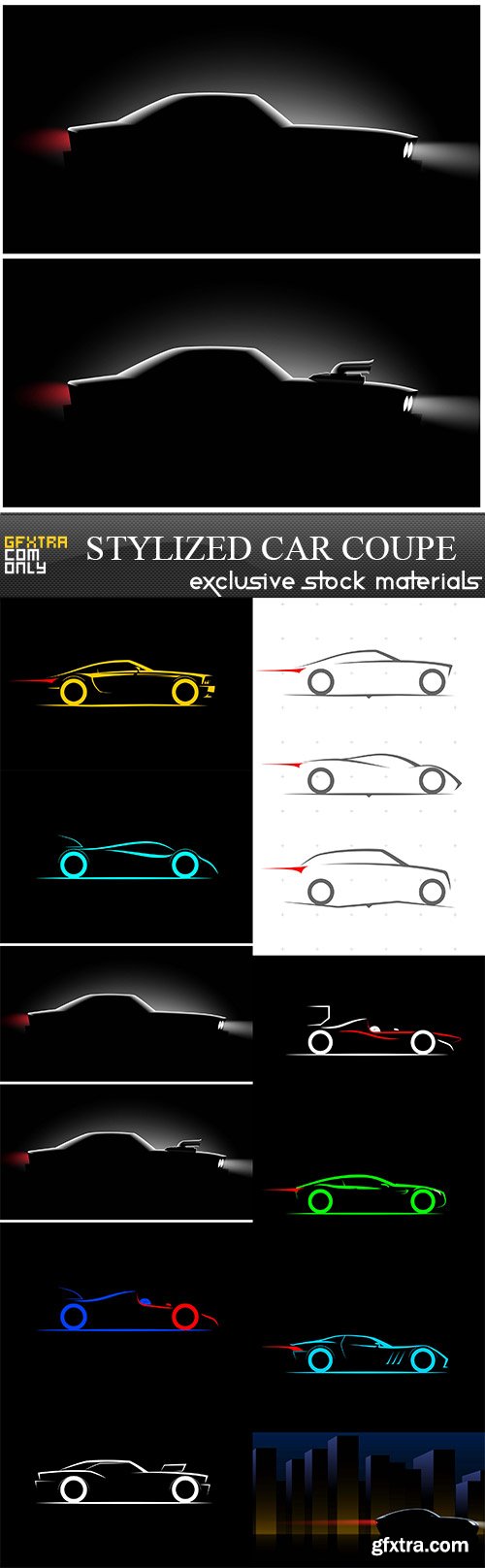 Stylized car coupe, 10 x EPS