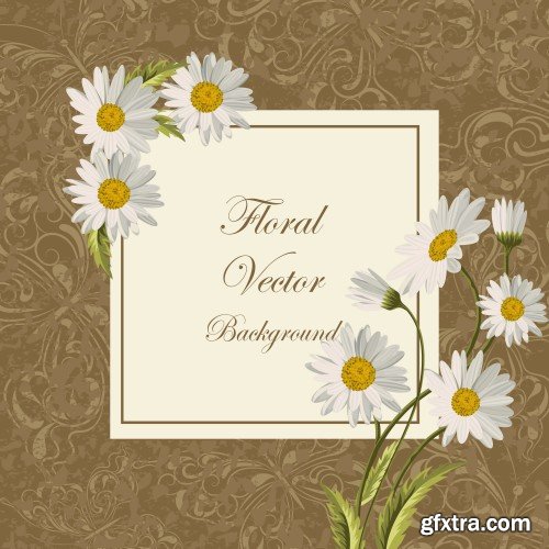 Vector illustration of a beautiful vintage frame with flowers for invitations and birthday cards