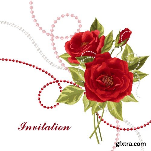 Vector illustration of a beautiful vintage frame with flowers for invitations and birthday cards