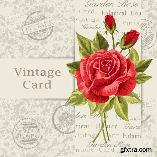 Vector illustration of a beautiful vintage frame with flowers for invitations and birthday cards