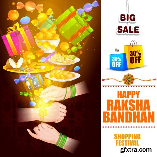 Vector illustration of Raksha bandhan background for Indian festival celebration