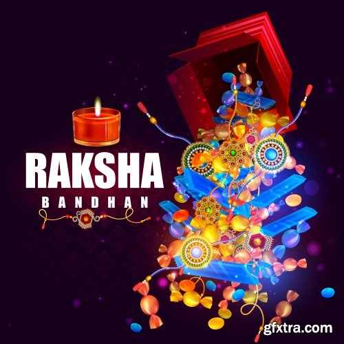 Vector illustration of Raksha bandhan background for Indian festival celebration