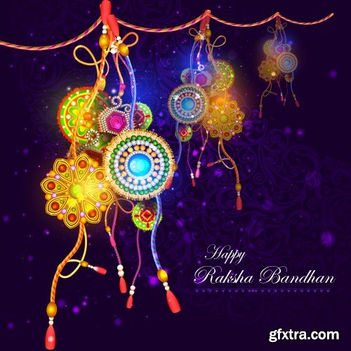 Vector illustration of Raksha bandhan background for Indian festival celebration