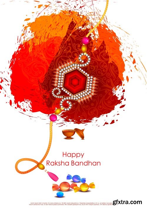 Vector illustration of Raksha bandhan background for Indian festival celebration