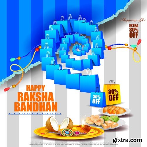 Vector illustration of Raksha bandhan background for Indian festival celebration