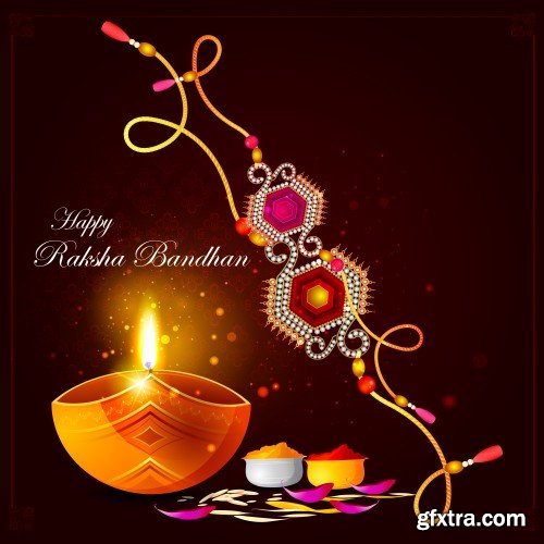 Vector illustration of Raksha bandhan background for Indian festival celebration