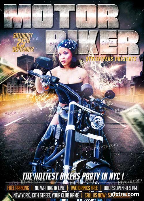 Motor Biker V1 PSD Flyer Template