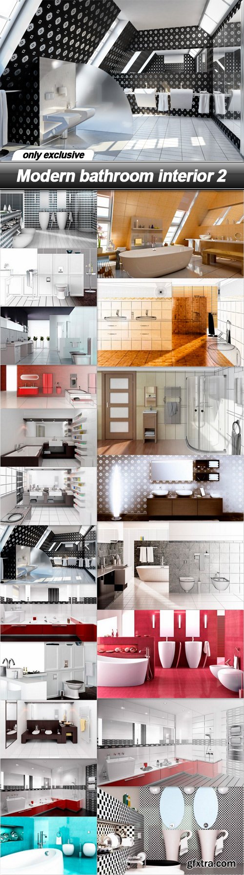 Modern bathroom interior 2 - 20 UHQ JPEG