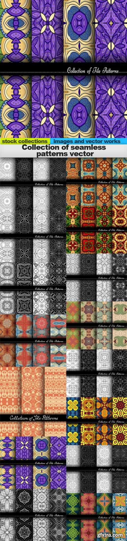 Collection of seamless patterns vector, 15 x EPS