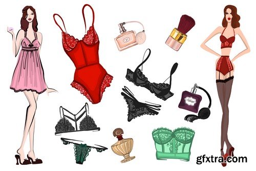 Girl and underwear - 5 EPS