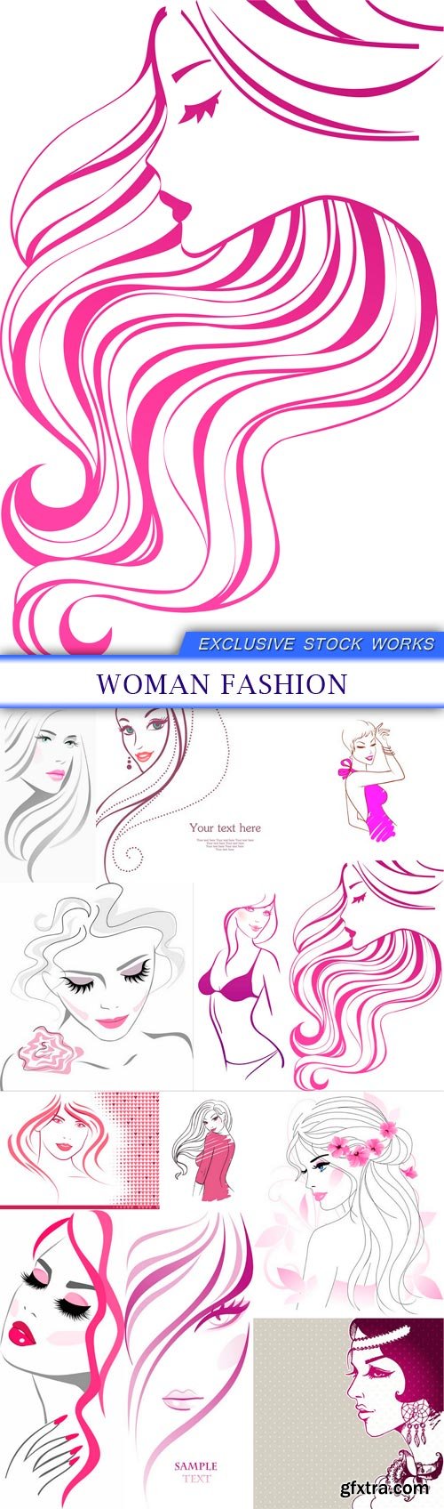 Woman fashion 12x EPS