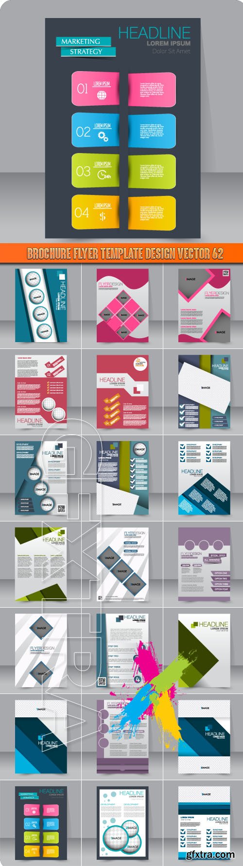 Brochure flyer template design vector 62