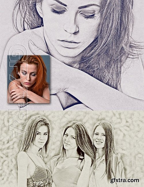 GraphicRiver - Realistic Pencil Sketch Photoshop Action 17224591